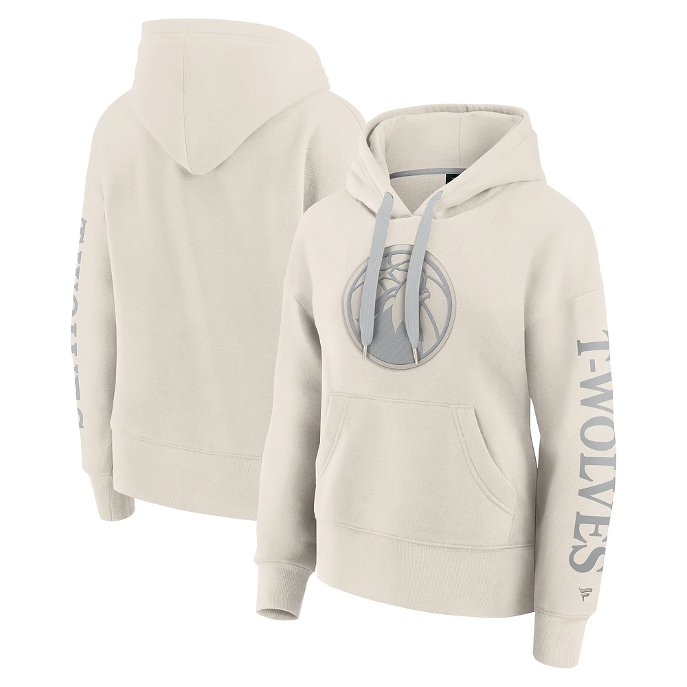 Sweat à capuche manches longues Fanatics pour femme Minnesota Timberwolves Elements Next Cream