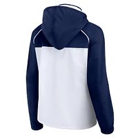 Women's Fanatics White/Navy Minnesota Timberwolves Anorak Raglan Full-Zip Hoodie Jacket