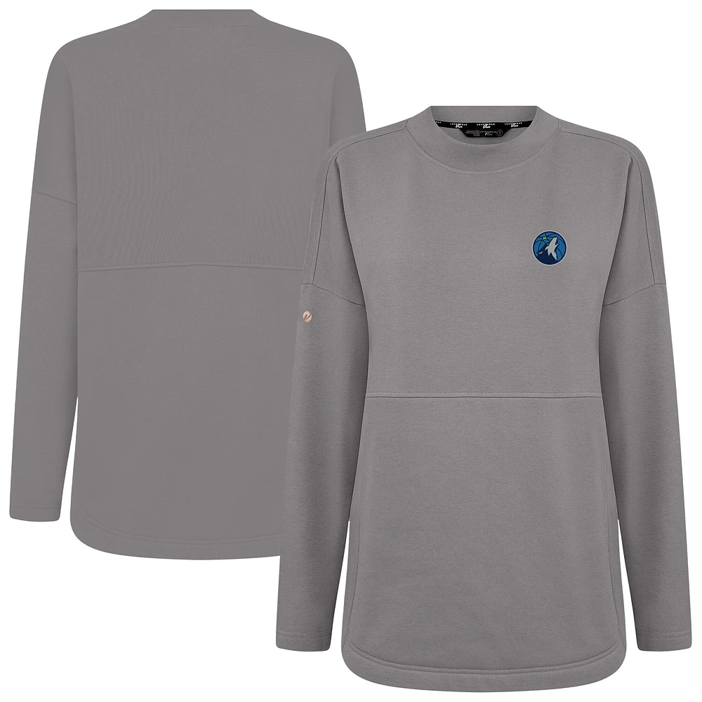 Women's Levelwear Gray Minnesota Timberwolves Beaudry Pullover Sweatshirt
