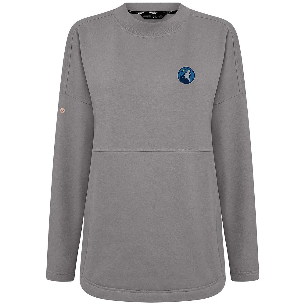 Women's Levelwear Gray Minnesota Timberwolves Beaudry Pullover Sweatshirt