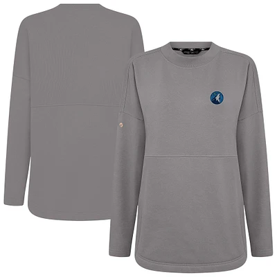 Women's Levelwear Gray Minnesota Timberwolves Beaudry Pullover Sweatshirt