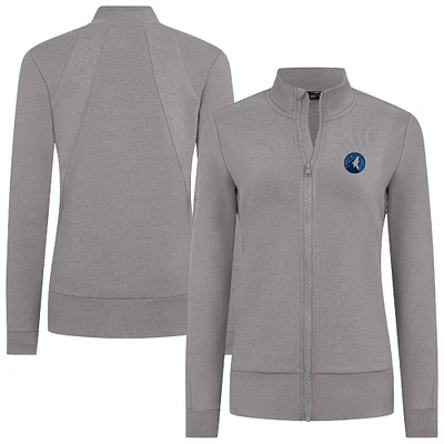 Veste zippée Shine grise pour femme des Timberwolves du Minnesota Levelwear