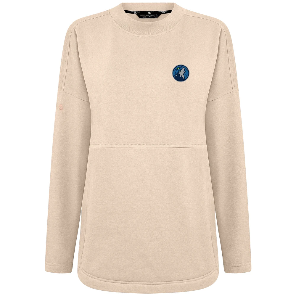 Women's Levelwear Khaki Minnesota Timberwolves Beaudry Pullover Sweatshirt