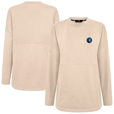 Women's Levelwear Khaki Minnesota Timberwolves Beaudry Pullover Sweatshirt