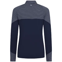Women's Levelwear Navy Minnesota Timberwolves Classic Stripes Quarter-Zip Top