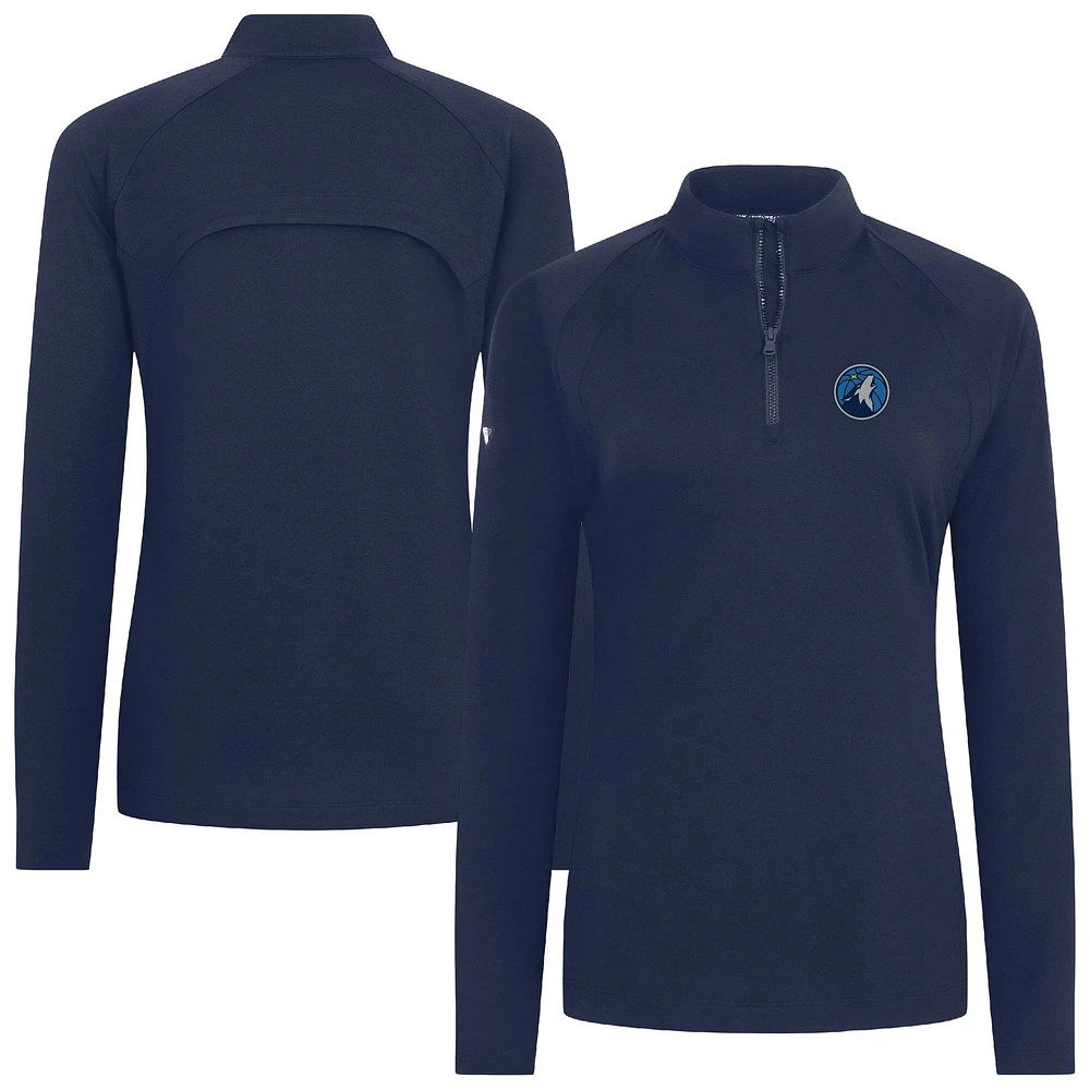 Women's Levelwear Navy Minnesota Timberwolves Flex Insignia 2.0 Quarter-Zip Top