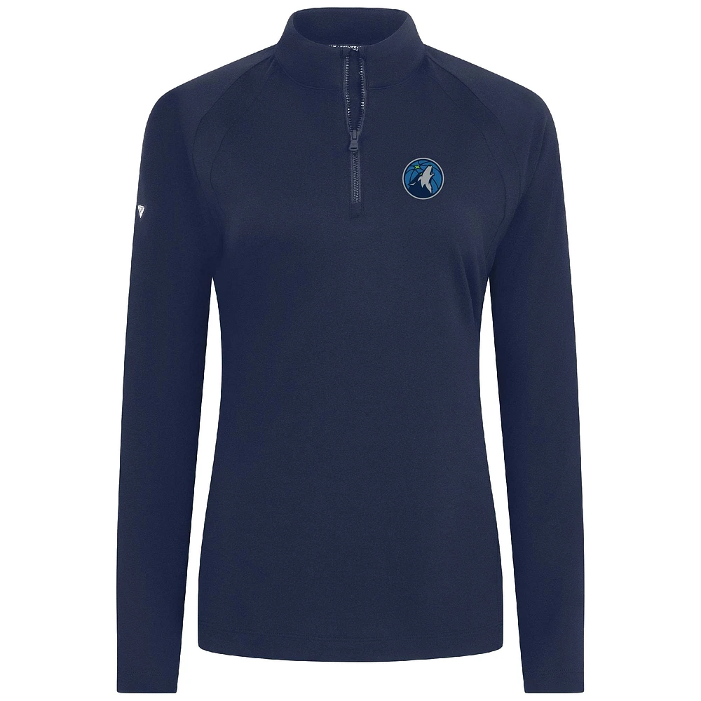 Women's Levelwear Navy Minnesota Timberwolves Flex Insignia 2.0 Quarter-Zip Top