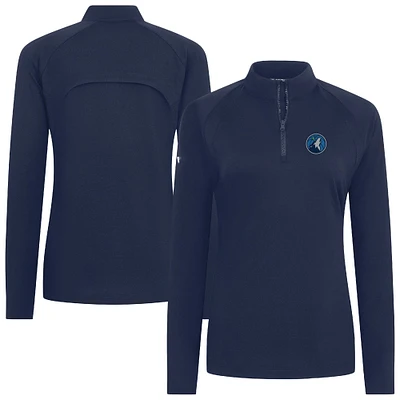 Women's Levelwear Navy Minnesota Timberwolves Flex Insignia 2.0 Quarter-Zip Top