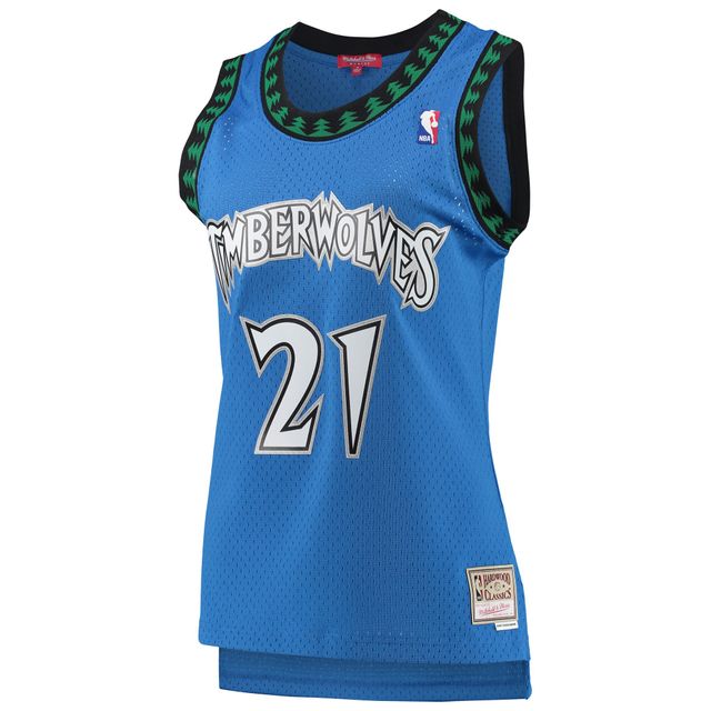 Maillot Swingman Mitchell & Ness Kevin Garnett pour femme, bleu, Minnesota Timberwolves Hardwood Classics