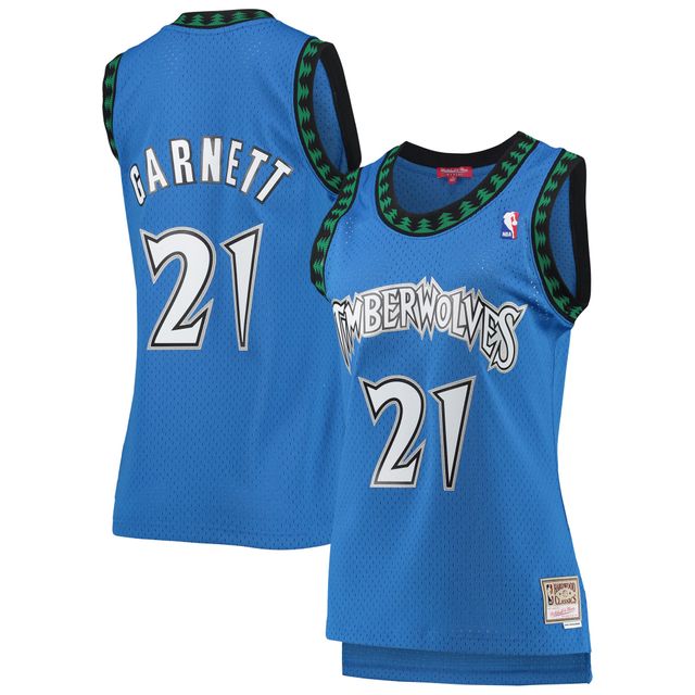 Maillot Swingman Mitchell & Ness Kevin Garnett pour femme, bleu, Minnesota Timberwolves Hardwood Classics