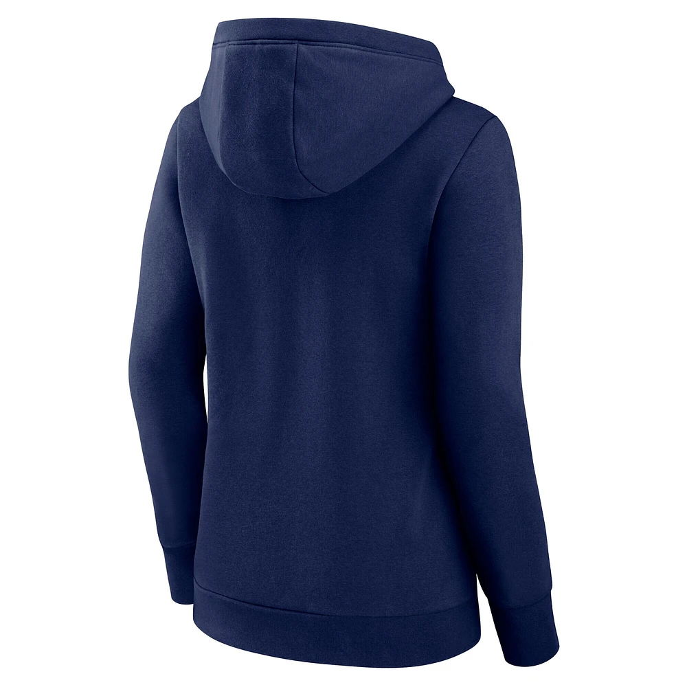Women's  Navy Minnesota Timberwolves Triumphant V-Neck Pullover Hoodie