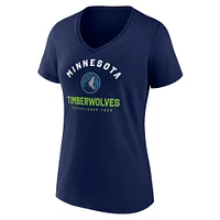 Women's  Navy Minnesota Timberwolves Unrivaled V-Neck T-Shirt