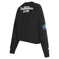 Sweat-shirt court noir Pro Standard pour femme des Timberwolves du Minnesota Paint The City