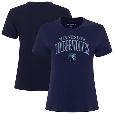 Women's Sportiqe  Navy Minnesota Timberwolves Arcadia Boxy T-Shirt