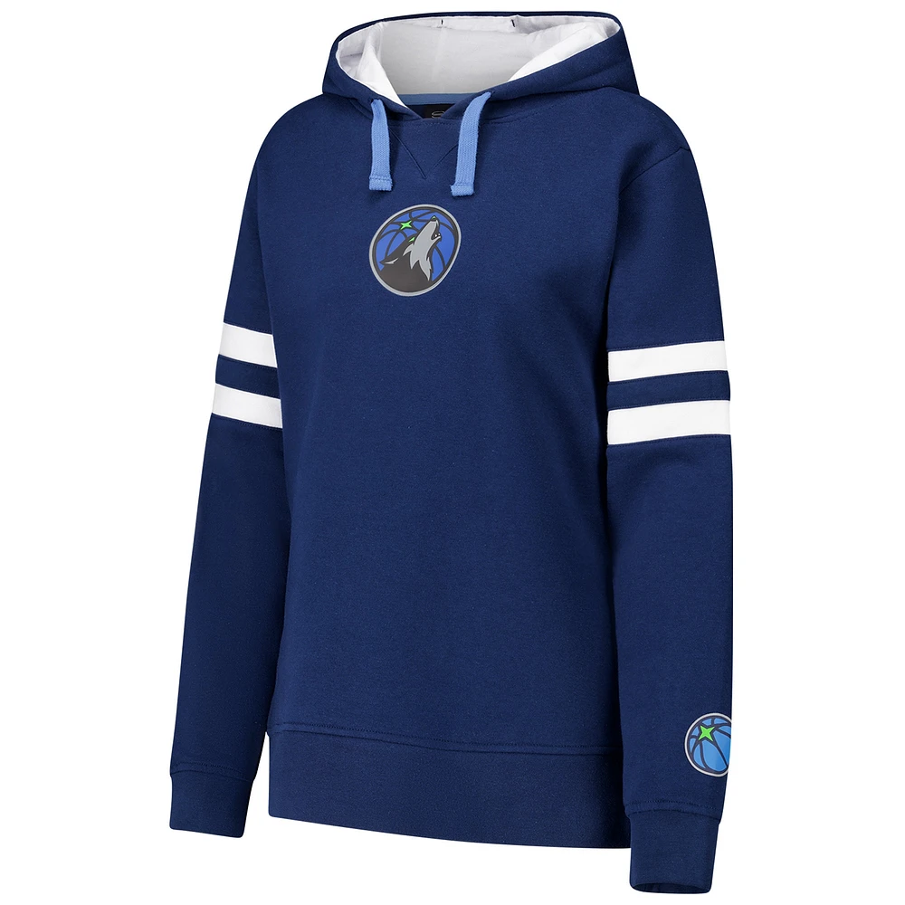 Women's Stadium Essentials Navy Minnesota Timberwolves Road Game Pullover Hoodie