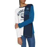 Women's Tommy Jeans White/Navy Minnesota Timberwolves Amelia Color Blocked Long Sleeve T-Shirt