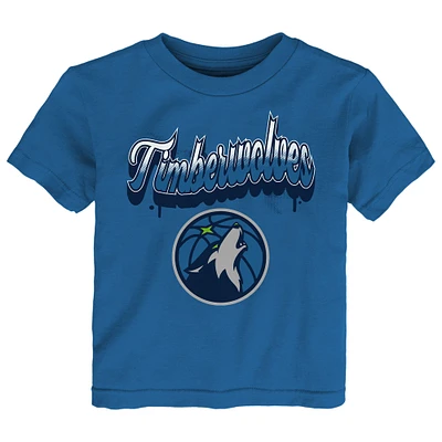 Youth  Blue Minnesota Timberwolves Bubbly Script T-Shirt
