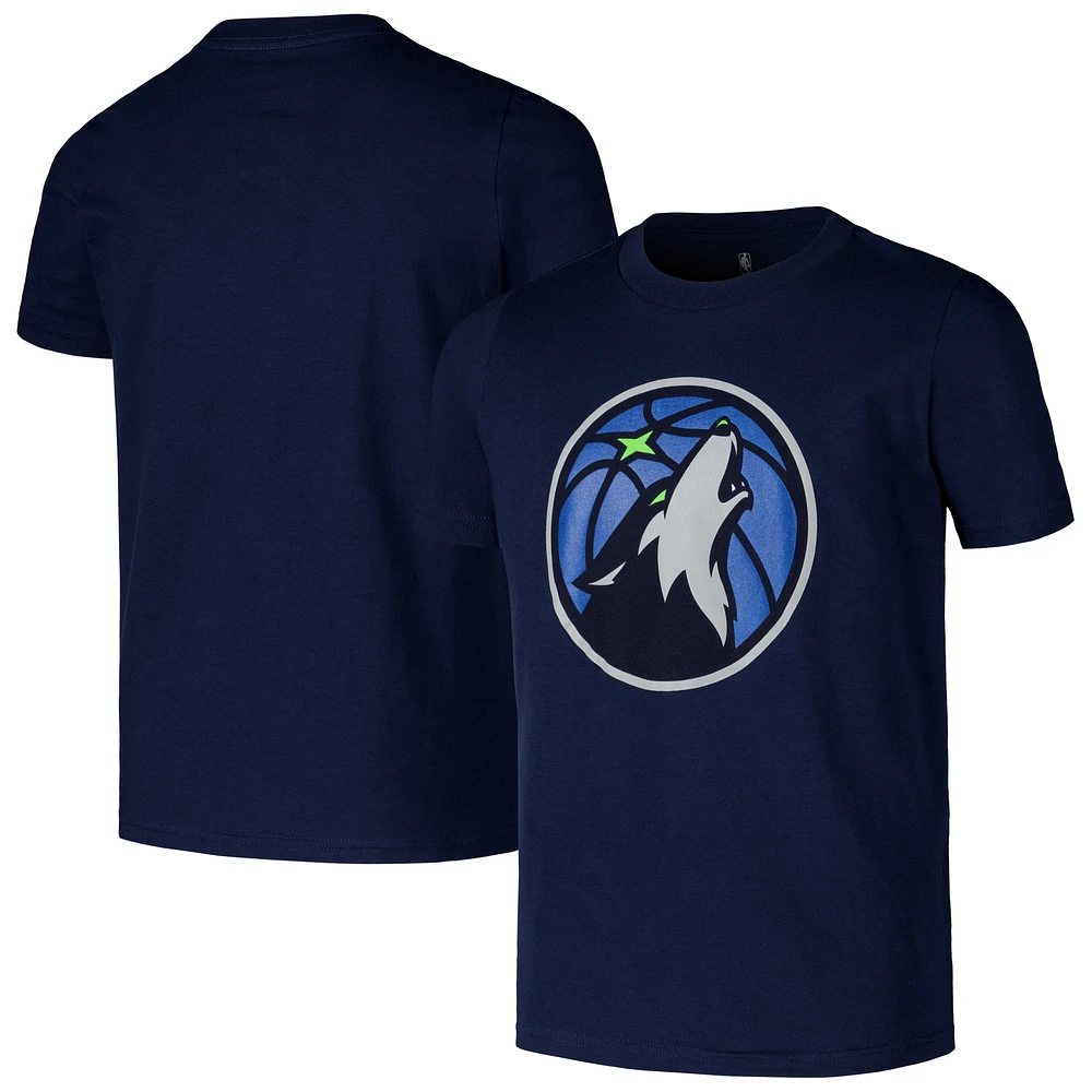 T-shirt bleu marine avec logo principal des Minnesota Timberwolves pour jeunes