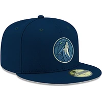 Casquette ajustée 59FIFTY aux couleurs de l'équipe officielle Minnesota Timberwolves New Era pour jeune, bleu marine