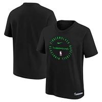 T-shirt Nike noir pour jeune joueur de la légende l'entraînement des Minnesota Timberwolves