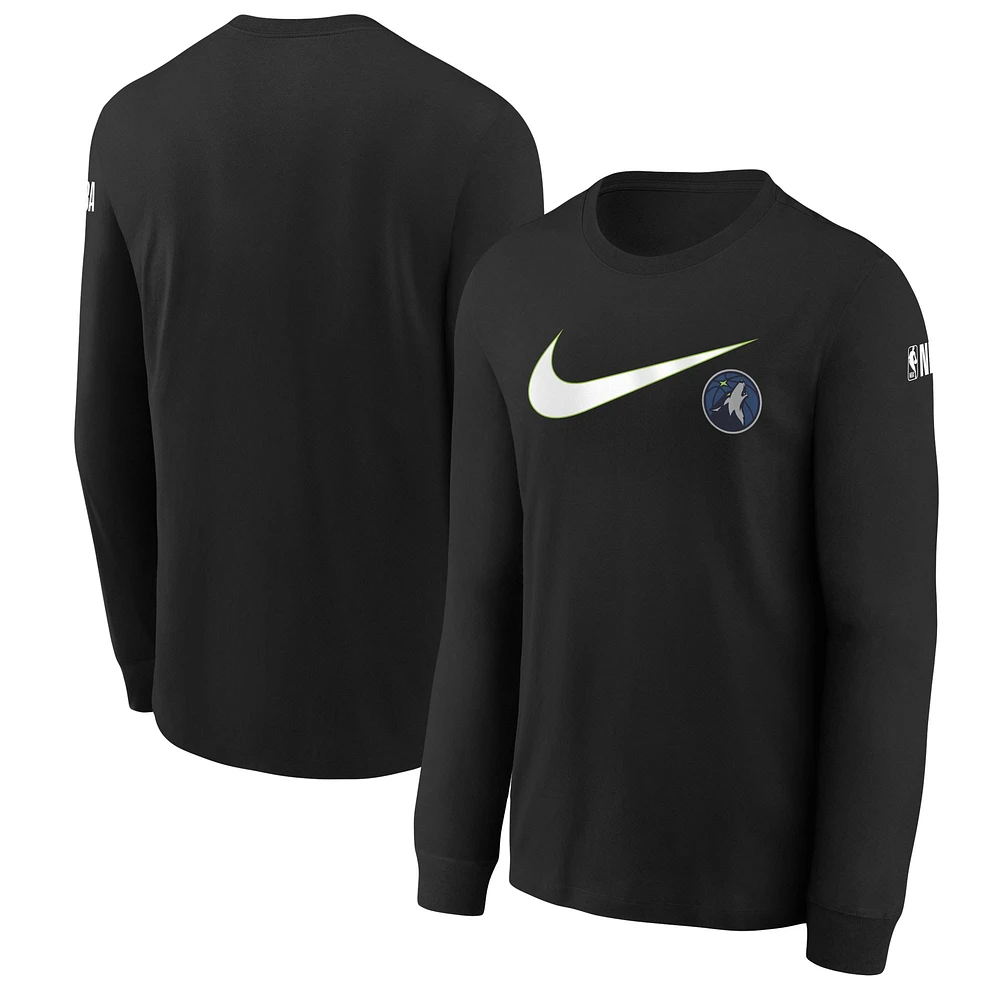 Youth Nike Black Minnesota Timberwolves Swoosh Long Sleeve T-Shirt