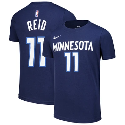 T-shirt avec nom et numéro Nike Naz Reid pour jeunes Minnesota Timberwolves Icon Edition, bleu marine