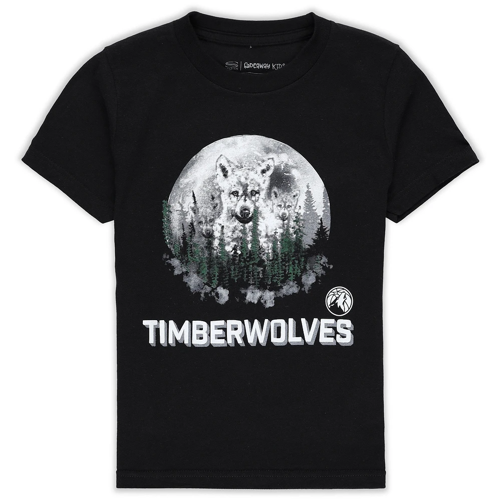 T-shirt noir Youth Stadium Essentials avec mascotte des Minnesota Timberwolves