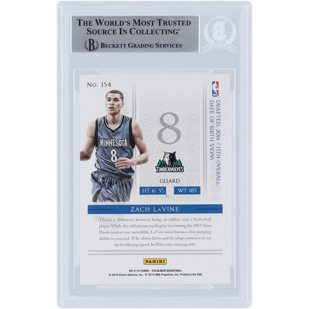 Zach LaVine Minnesota Timberwolves Autographed 2014-15 Panini Excalibur #154 Beckett Fanatics Witnessed Authenticated Rookie Card 