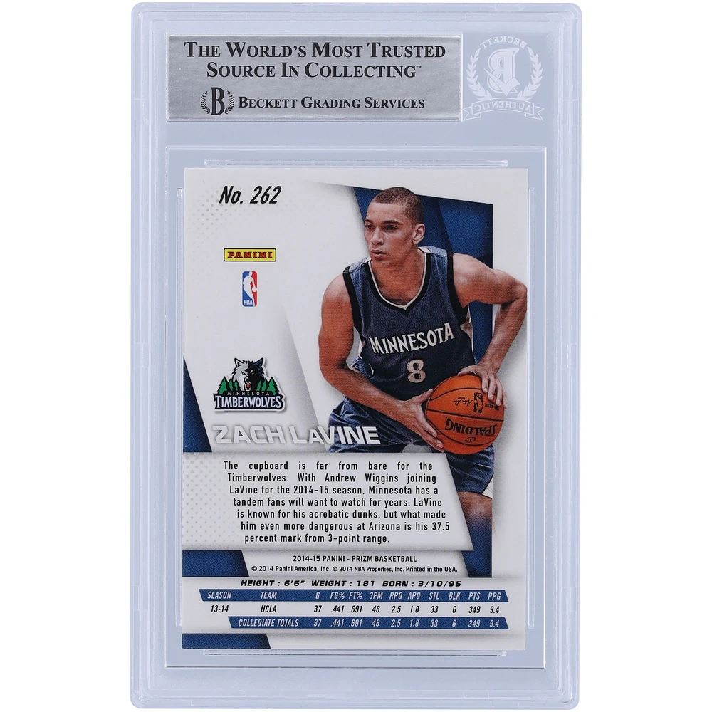 Zach LaVine Minnesota Timberwolves Autographed 2014-15 Panini Prizm #262 Beckett Fanatics Witnessed Authenticated Rookie Card