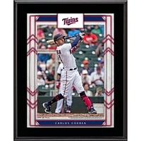 Plaque de joueur sublimée encadrée de 10,5" x 13" des Twins du Minnesota de Carlos Correa