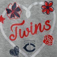 Girls Newborn & Infant Navy/Red/Heathered Gray Minnesota Twins 3-Pack Batter Up Bodysuit Set