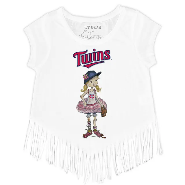 Lids Minnesota Twins Tiny Turnip Girls Youth Baseball Love Fringe T-Shirt -  White