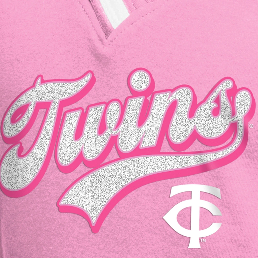 Girls Youth New Era Pink Minnesota Twins Mommy & Me Raglan V-Neck T-Shirt