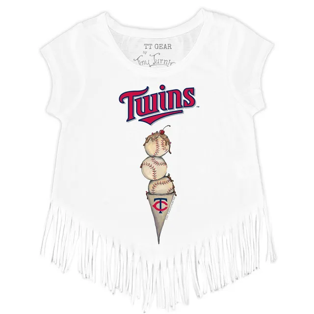 St. Louis Cardinals Tiny Turnip Girls Toddler Triple Scoop Fringe T-Shirt -  Red