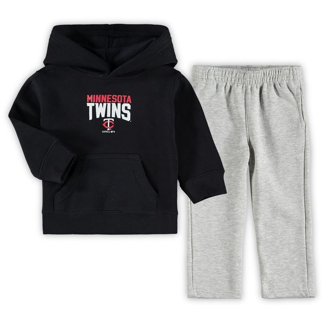 Ensemble sweat à capuche et pantalon en polaire Minnesota Twins Fan Flare pour bébé bleu marine/gris chiné