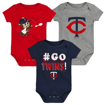 Minnesota Twins Infant Born To Win 3-Pack Bodysuit Set - Navy/Red/Gray