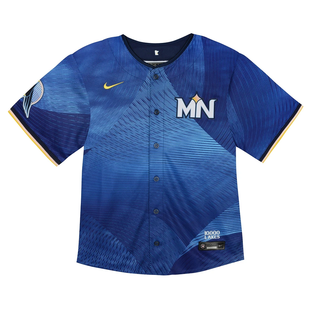 Maillot Nike bleu marine Minnesota Twins 2024 City Connect Limited pour bébé