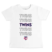 Minnesota Twins Tiny Turnip Infant Stacked T-Shirt - White