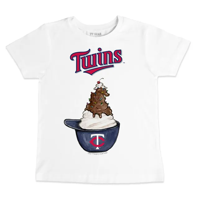 Women's Minnesota Twins Tiny Turnip White/Navy Baseball Love Raglan  3/4-Sleeve T-Shirt