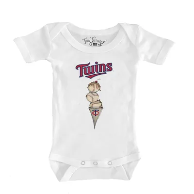 Minnesota Twins Tiny Turnip Infant Triple Scoop Bodysuit - White