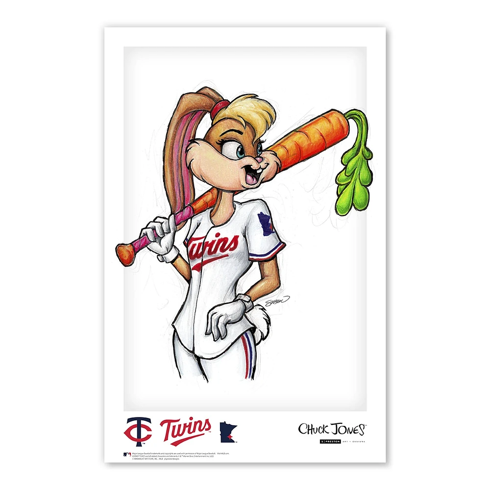 Lola Bunny Minnesota Twins 11"x 17" Looney Tunes affiche imprimée