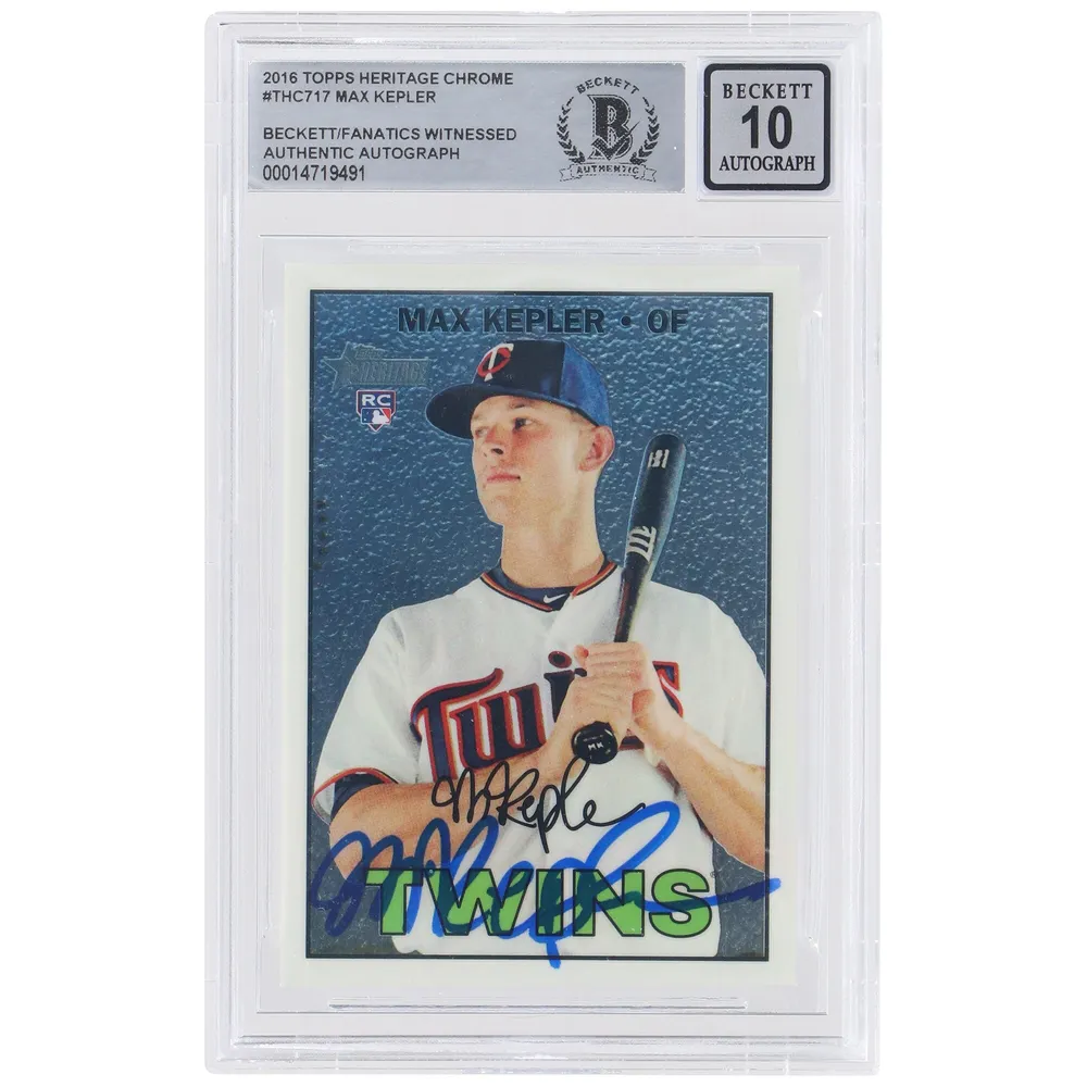 Max Kepler Minnesota Twins Autographed 2017 Topps Heritage #313 Beckett  Fanatics Witnessed Authenticated 10 Card with Rozycki Inscription