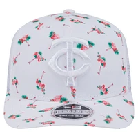 Men's New Era  White Minnesota Twins Flamingo Mesh Back 9SEVENTY Stretch-Snap Hat