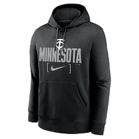 Men's Nike  Black Minnesota Twins Club Stack Fleece Pullover Hoodie