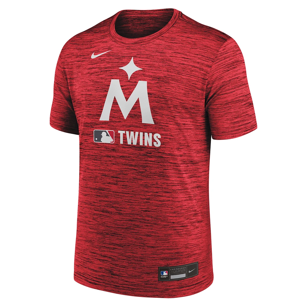 T-shirt Nike rouge Minnesota Twins Authentic Collection Velocity Performance pour homme
