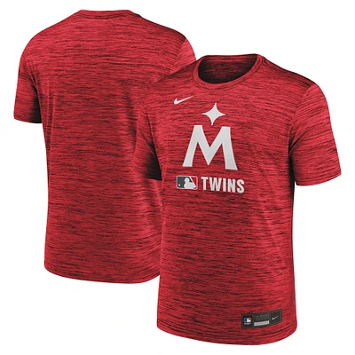 T-shirt Nike rouge Minnesota Twins Authentic Collection Velocity Performance pour homme