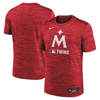 T-shirt Nike rouge Minnesota Twins Authentic Collection Velocity Performance pour homme