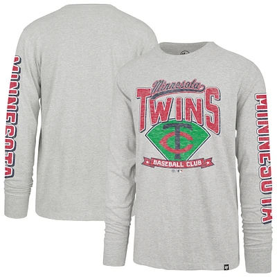 Men's '47 Gray Minnesota Twins Fair Ball Franklin Long Sleeve T-Shirt