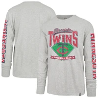 Men's '47 Gray Minnesota Twins Fair Ball Franklin Long Sleeve T-Shirt