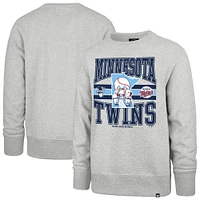 Men's '47  Gray Minnesota Twins Letters Headline Pullover Sweatshirt